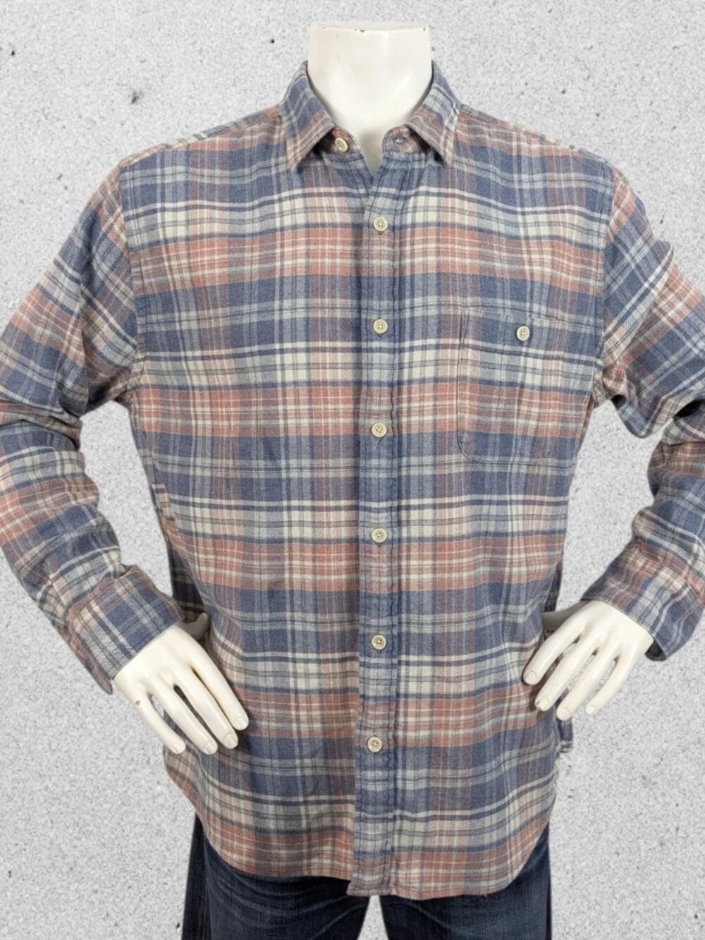 Faherty Plaid Flannel Shirt Size XXL Organic Cotton